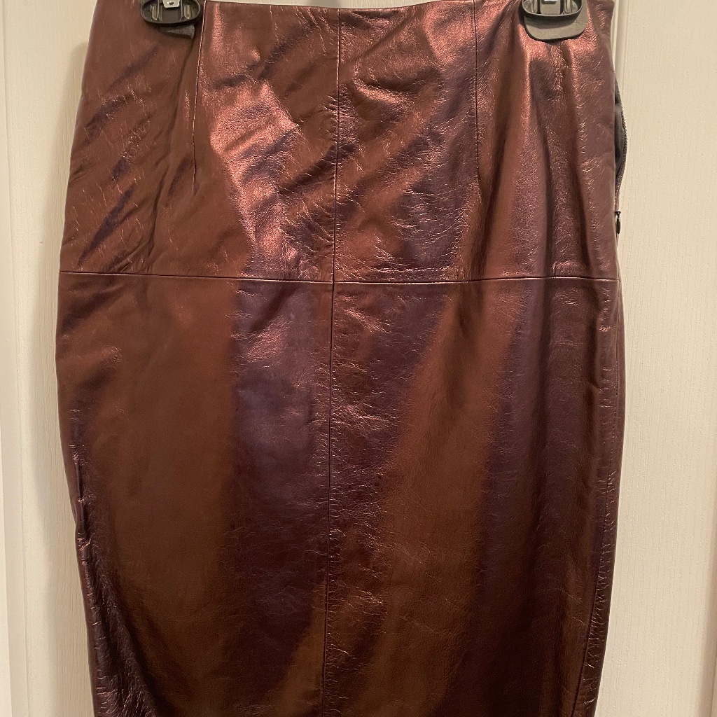Antontio Melani Bronze Leather Skirt Size Medium
